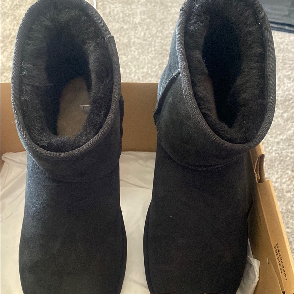 UGG Black Winter & Rain Boots with Plush Lining